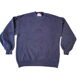 Vintage Jerzees Super Sweats Navy Kappa Alpha Theta Embroidered Sweatshirt L USA
